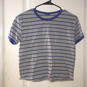 Cotton On Grey/Blue Striped Tee
